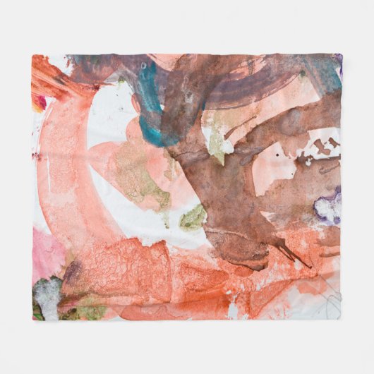 Couverture Polaire Taches d'encre sur papier blanc abstrait, acryliqu (Devant (Horizontal))