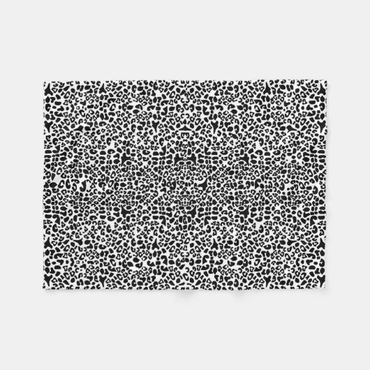 Couverture Polaire Taches noires et blanches à la mode d'animal (Devant (Horizontal))