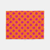 Couverture Polaire Taches pointillées fuchsia sur orange (Devant (Horizontal))