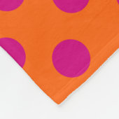 Couverture Polaire Taches pointillées fuchsia sur orange (Coin)