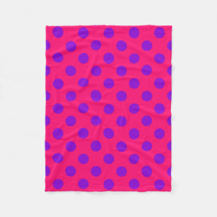 Couverture Polaire Taches polka violettes sur cerise
