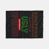 Couverture Polaire Tacky Christmas Nordic Knit Pattern Red Green Ugly (Devant (Horizontal))