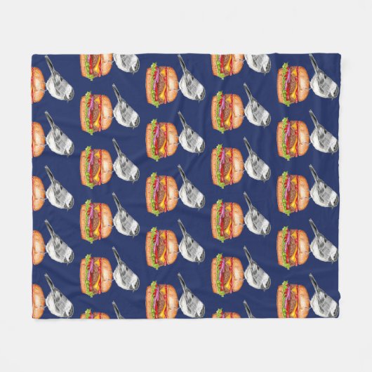 Couverture Polaire Tahoe Cheeseburger Bird Chickadee (Devant (Horizontal))