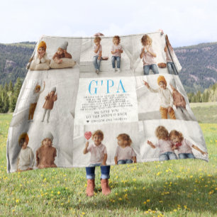 Couverture Polaire T'aimes G'pa Collage photo de message personnali