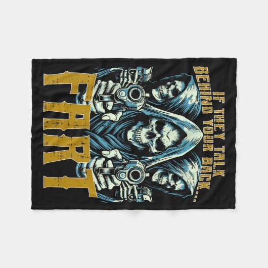 Couverture Polaire Talk Behind Your Back Fart Skeleton Funny Saying M (Devant (Horizontal))