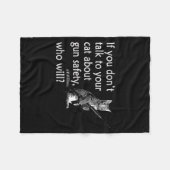 Couverture Polaire Talk To Your Cat About Gun Safety Funny  (Devant (Horizontal))