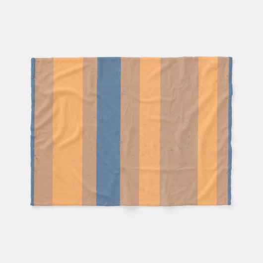 Couverture Polaire Tan Apricot Orange Dusty Blue Flecked Stripes (Devant (Horizontal))