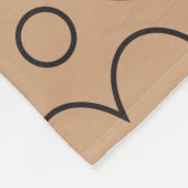 Couverture Polaire Tan et Black Love Coeurs et motif Pois (Coin)