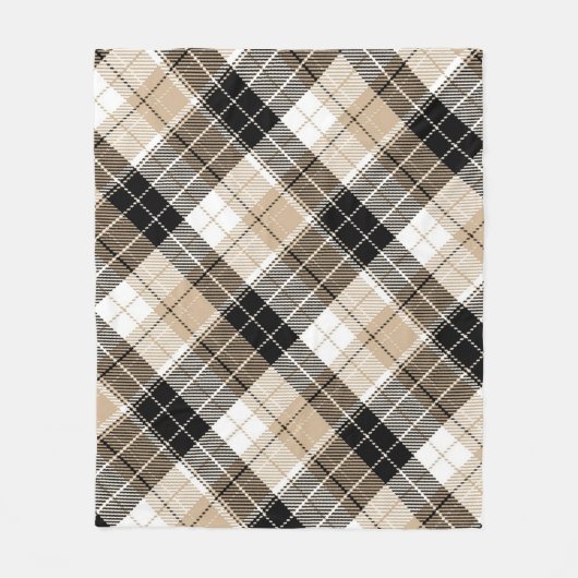 Couverture Polaire Tan et plaid noir (Devant)