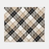 Couverture Polaire Tan et plaid noir (Devant (Horizontal))