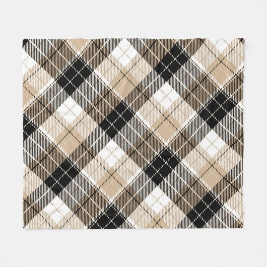 Couverture Polaire Tan et plaid noir (Devant (Horizontal))