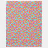 Couverture Polaire Tangérines de framboise sur bleu turquoise clair (Devant)