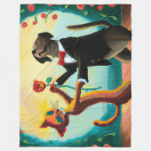 Couverture Polaire Tango de danse de chat et de chien en Dance Club, (Devant)