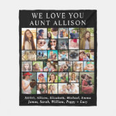 Couverture Polaire Tante 30 Photo Collage noir (Devant)