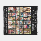 Couverture Polaire Tante 30 Photo Collage noir (Devant (Horizontal))