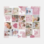 Couverture Polaire Tante Anniversaire Niece Nephew Photo Collage rose (Devant (Horizontal))