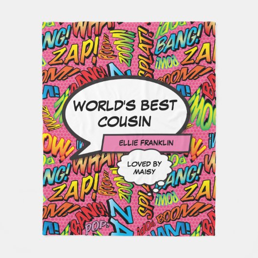 Couverture Polaire Tante Fille Rose Fun Cool Typographique (Devant)