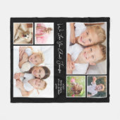 Couverture Polaire Tante Love You Black 6 Photo Collage (Devant (Horizontal))