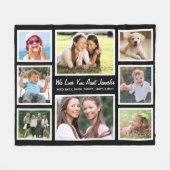 Couverture Polaire Tante Love You Photo Collage Noir (Devant (Horizontal))