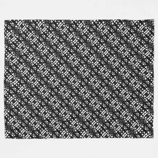 Couverture Polaire Tao Fleece Blanket moderne noir et blanc (Devant (Horizontal))