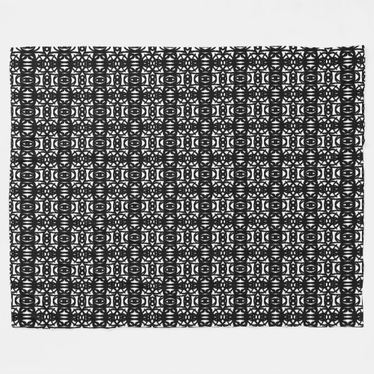 Couverture Polaire Tao Fleece Blanket moderne noir et blanc (Devant (Horizontal))
