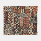 Couverture Polaire Tapa hawaïen : Patchwork tribal (Devant (Horizontal))
