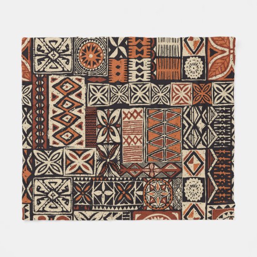 Couverture Polaire Tapa hawaïen : Patchwork tribal (Devant (Horizontal))