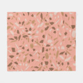 Couverture Polaire Tapis Beige Tan Brown Terrazzo Marbre Motif (Devant (Horizontal))