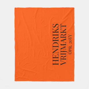 Couverture Polaire Tapis de sol orange sur mesure pour la Vrijmarkt
