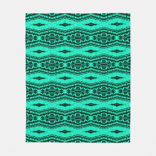 Couverture Polaire Tapis persan ikat vert clair. Ethnique (Devant)