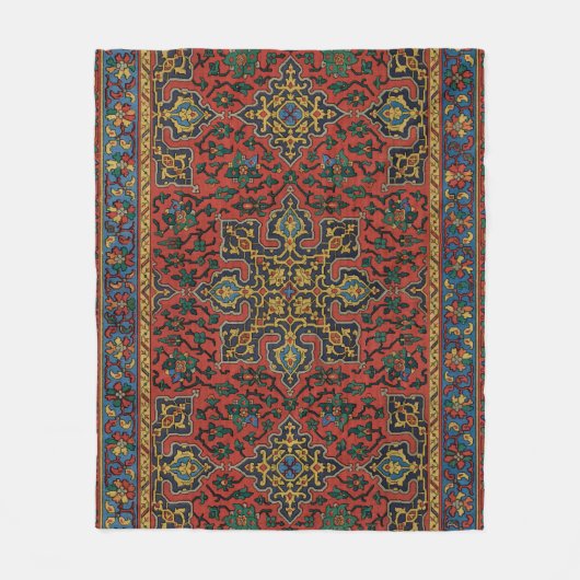 Couverture Polaire Tapis persan rouge bleu classique (Devant)