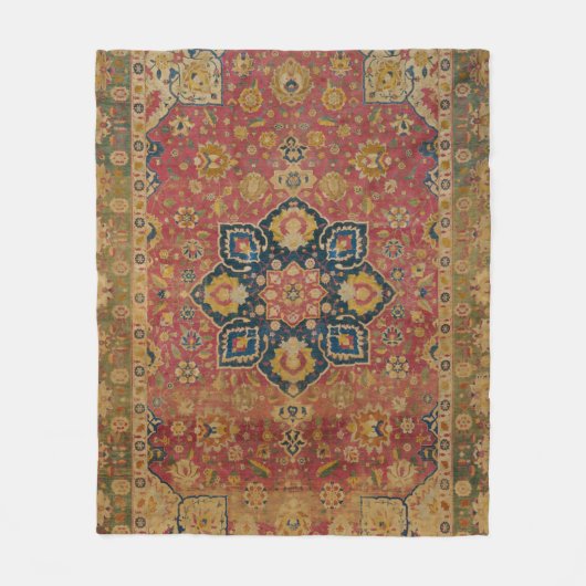 Couverture Polaire Tapis rouge or Kashan tapis Perse Asiatique (Devant)