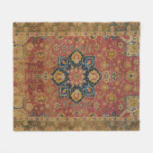 Couverture Polaire Tapis rouge or Kashan tapis Perse Asiatique (Devant (Horizontal))