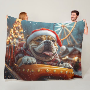 Couverture Polaire Tapis roulant de Noël Bullmastiff