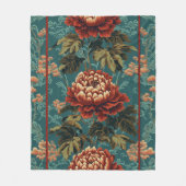 Couverture Polaire Tapisserie de Peony impériale (Devant)