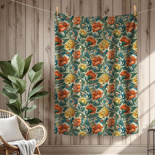 Couverture Polaire Tapisserie florale intemporelle chic Morris Design