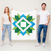 Tapisserie géométrique en mosaique en bleu et vert