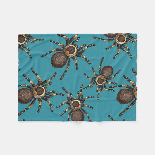 Couverture Polaire Tarantula sur bleu (Devant (Horizontal))
