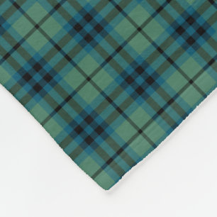 Couverture Polaire Tartan antique vert clair et bleu de clan de Keith