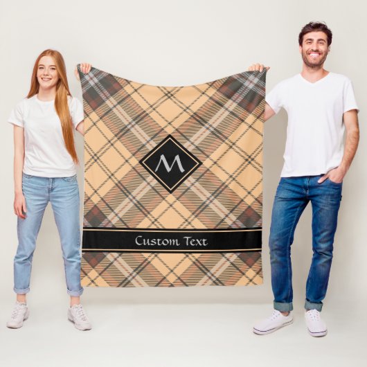Couverture Polaire Tartan beige et Brown (En situation)