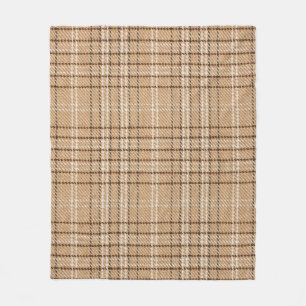 Couverture Polaire Tartan Beige : Tissu Plaid Classique.