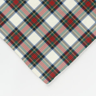 Couverture Polaire Tartan blanc et rouge de clan de Stewart de robe