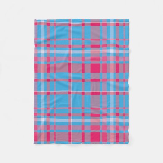 Couverture Polaire Tartan bleu et rouge (Devant)
