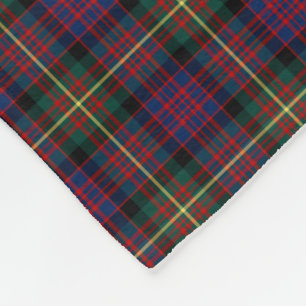 Couverture Polaire Tartan bleu, vert, et noir de clan de Carnegie