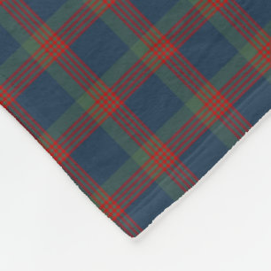 Couverture Polaire Tartan bleu, vert et rouge de clan de Wilson