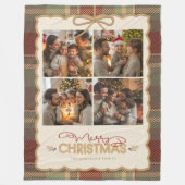Couverture Polaire Tartan Border Christmas 4 Photo Template ID1141A (Devant)