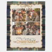 Couverture Polaire Tartan Border Christmas 4 Photo Template ID1141B (Devant)