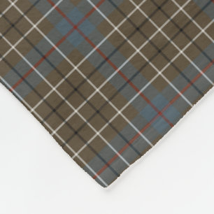 Couverture Polaire Tartan Brown et gris de clan de Duncan de