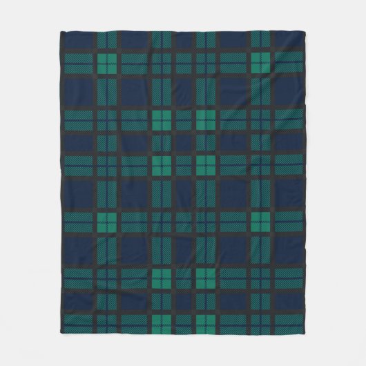 Couverture Polaire Tartan Clan Black Watch Plaid Blue Green Check (Devant)