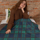 Couverture Polaire Tartan Clan Black Watch Plaid Blue Green Check